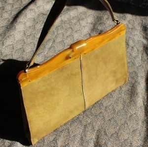 70s Leather Alligator/Olive Green Purse